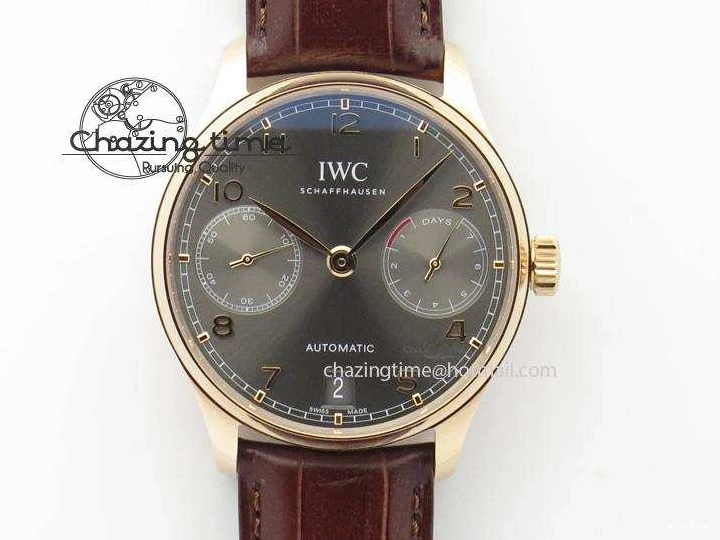 MIROTIME 0410 Unisex Portuguese Real PR RG IW500702 ZF 1:1 Best Edition On Brown Leather Strap A52010 V 7303